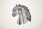 Line Art - Paard 7 - S - 51x45cm - Zwart - geometrische wanddecoratie