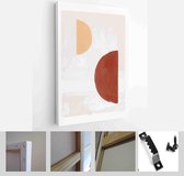 A trendy set of Abstract Orange Hand Painted Illustrations for Postcard, Social Media Banner, Brochure Cover Design or Wall Decoration Background - Modern Art Canvas - Vertical - 1