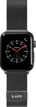 LAUT - Bandje voor Apple Watch 7 41mm - Metaal Steel Loop Zwart