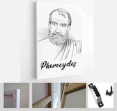 Pherecydes line art portrait. Pre-Socratic Greek philosopher, mathematician, and astronomer - Modern Art Canvas - Vertical - 1874675005 - 50*40 Vertical