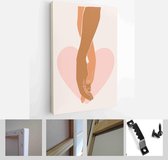 Abstract posters with hands on abstract background. Man holding woman's hand in pastel colors. Collection of contemporary art posters - Modern Art Canvas - Vertical - 1825249328 -