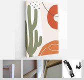 Set of backgrounds for social media platform, instagram stories, banner with abstract shapes, fruits, leaves, and woman shape - Modern Art Canvas - Vertical - 1643891797 - 80*60 Ve