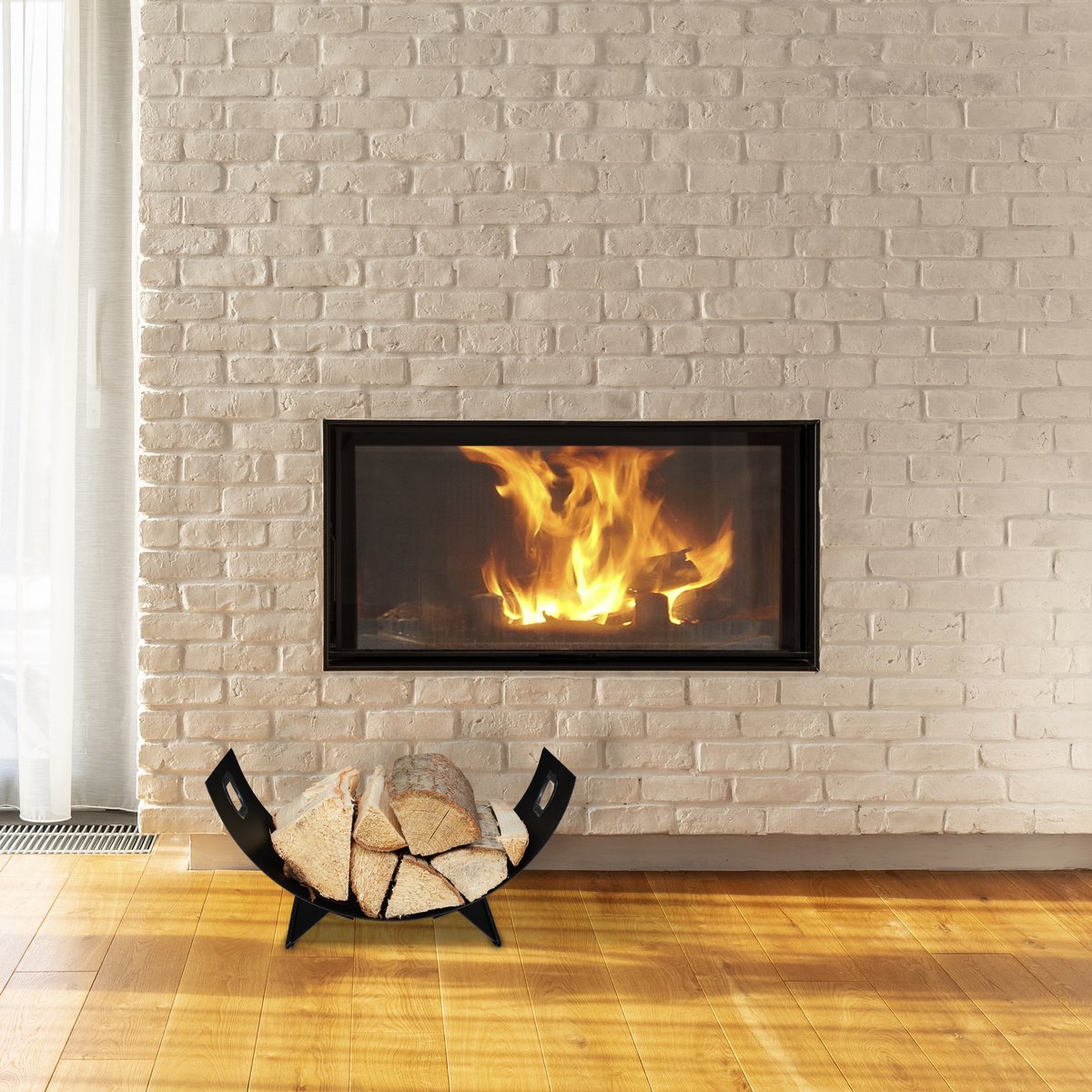 houtmand haardhout metaal - binnen - 18,5 x 40,5 x 33 cm - groot - zwart — cadeau in Wonen & Interieur - foto 8
