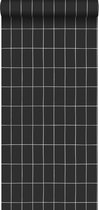 ESTAhome behang kleine tegeltjes zwart en wit - 139032 - 0,53 x 10,05 m