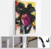 Male face portraiture on white background with multicolored spots - Modern Art Canvas - Vertical - 1603991497 - 80*60 Vertical