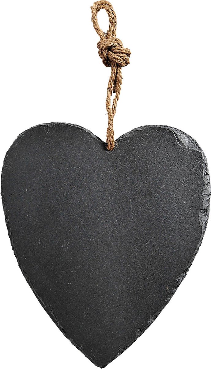 Decoratie hart 27 cm van leisteen - Krijtbord hanger