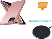 Ultra Thin Case Geschikt Voor Apple Iphone 11 Pro Max - Roze Met Draadloze Oplader