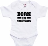 Born in Groningen tekst baby rompertje wit jongs en meisjes - Kraamcadeau - Groningen geboren cadeau 68 (4-6 maanden)