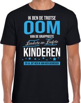 Trotse oom / kinderen cadeau t-shirt zwart voor heren - Cadeau oom / bedank shirt S