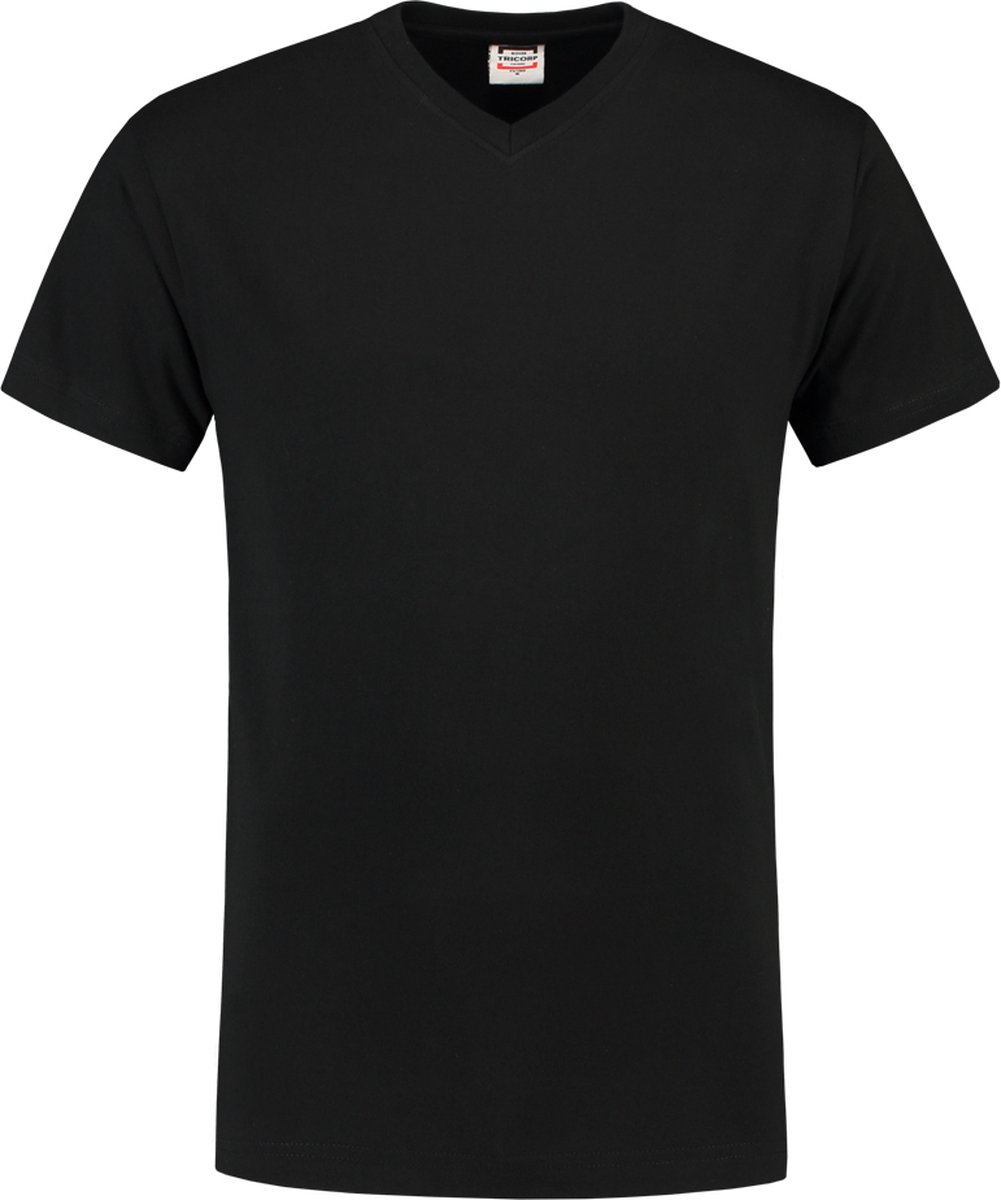 Tricorp T-shirt V-hals - Casual - 101007 - Zwart - maat XXL