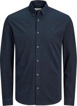 Jack & Jones Overhemd Jjepique Shirt L/s 12190507 Navy Blazer/slim Fit Mannen Maat - XL