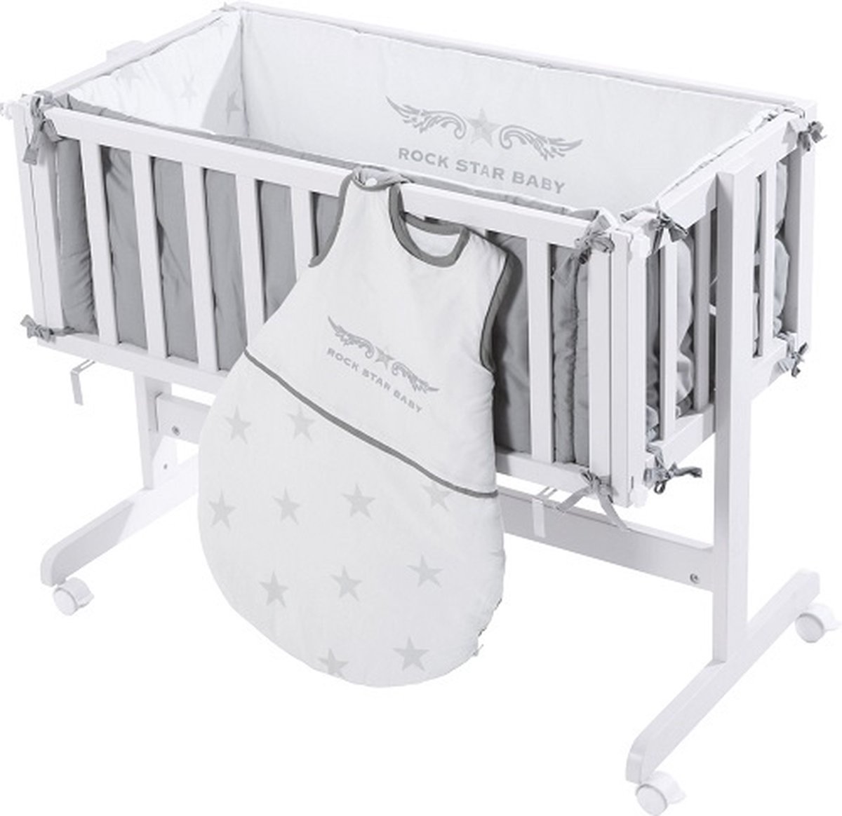 Roba Babybed Room & Craddle 87,5 X 44 Cm Hout/katoen Wit | bol.com