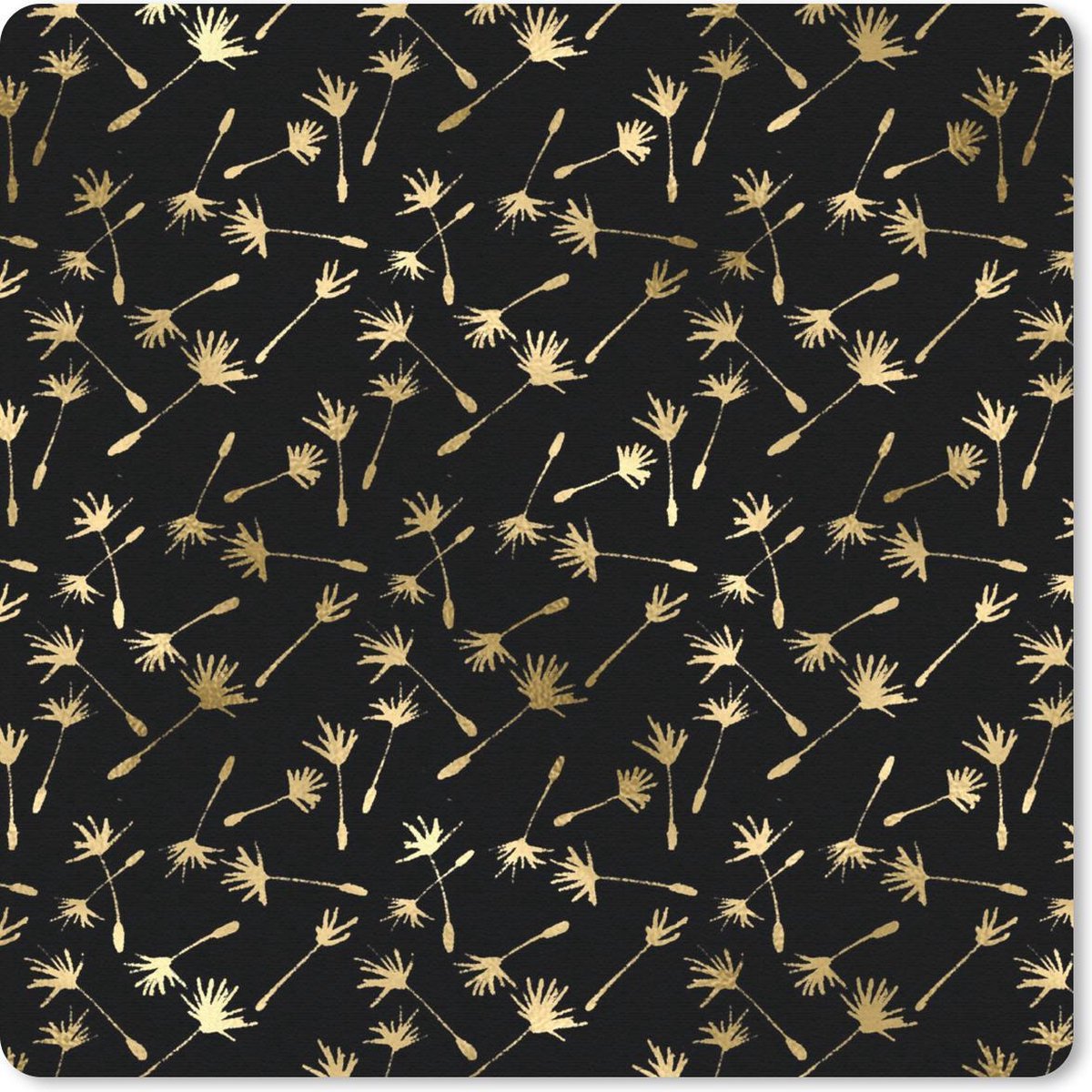Muismat 30x30 cm - Mousepad Patronen - Zaadjes - Goud - Muismatten