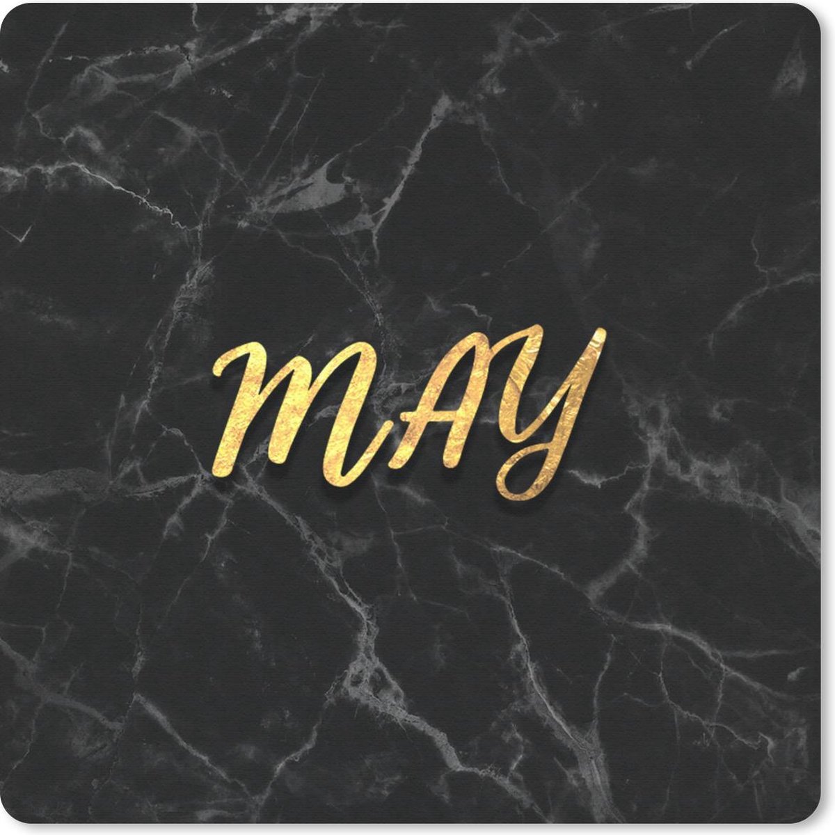 Muismat 20x20 cm - Mousepad Quote - Kalender - Mei - Goud - Muismatten