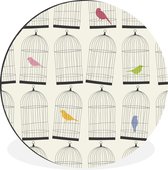 Cercle mural - Aluminium - Vogel - Cage à oiseaux - Motifs - ⌀ 140 cm