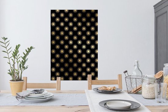 Muurstickers - Sticker Folie - Patronen - Sterren - Goud - 60x90 cm - Plakfolie - Muurstickers Kinderkamer - Zelfklevend Behang - Zelfklevend behangpapier - Stickerfolie
