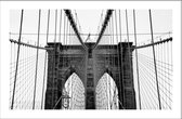 Walljar - New York - Brooklyn Bridge - Zwart wit poster