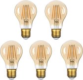 Bundelpakket | LED Filament amber lamp 8W A60 E27 Dimbaar - 2500K | 5 stuks