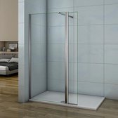 Inloopdouche 40cm met 30cm Flipper Panel,8mm NANO veiligheidsglas,200cm hoog