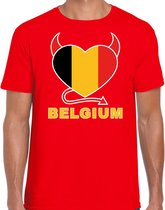 Belgium hart supporter t-shirt rood EK/ WK voor heren - EK/ WK shirt / outfit S