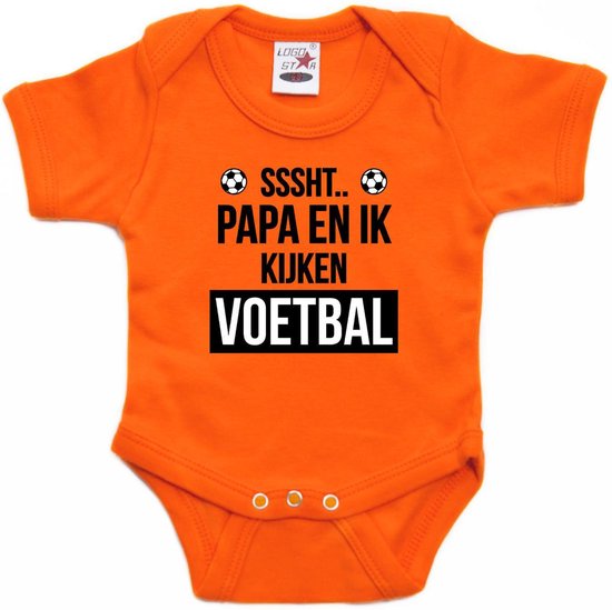 Oranje fan romper voor babys – Sssht kijken voetbal – Holland / Nederland supporter – EK/ WK / koningsdag baby rompers 92