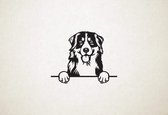 Berner sennenhond - Bernese Mountain Dog - hond met pootjes - XS - 19x23cm - Zwart - wanddecoratie