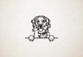 Labrador Retriever - hond met pootjes - M - 56x71cm - Zwart - wanddecoratie