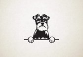 Schnauzer - hond met pootjes - M - 60x71cm - Zwart - wanddecoratie