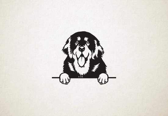 Dogue du Tibet - chien avec pattes - M - 56x68cm - Zwart - décoration murale