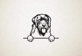 Wirehaired Pointing Griffon - Griffon Korthals - hond met pootjes - S - 41x51cm - Zwart - wanddecoratie