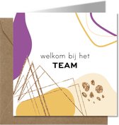 Tallies Cards - greeting - ansichtkaarten - welkom bij het Team -  Abstract  - Set van 4 wenskaarten - Inclusief kraft envelop - felicitatie - nieuwe baan - nieuwe zaak - promotie - 100% Duurzaam