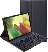 Samsung Galaxy Tab A7 Lite Toetsenbord Hoes - Samsung Galaxy Tab A7 Lite Keyboard Case Book Cover Hoesje - Zwart