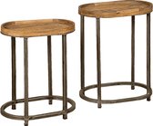 Bijzettafels sets set | mangohout | ruwe finish | 40 x 40 x 58(h) cm