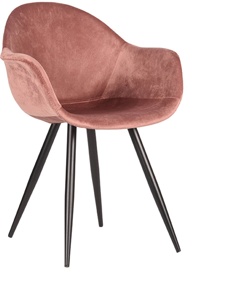 LABEL51 Forli Eetkamerstoel - Roze - Fluweel