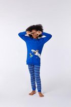 Woody pyjama meisjes - ijsbeer - blauw - 212-1-POP-S/852 - maat 176