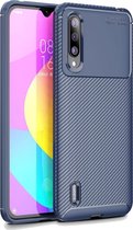 Xiaomi Mi 9 Lite Hoesje - Mobigear - Racing Serie - TPU Backcover - Blauw - Hoesje Geschikt Voor Xiaomi Mi 9 Lite