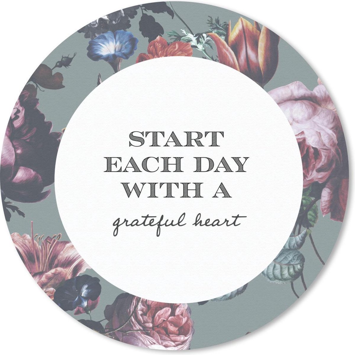 Muismat rond 40x40 cm - Mousepad Bloemen - Quotes - Lente - Ronde muismatten