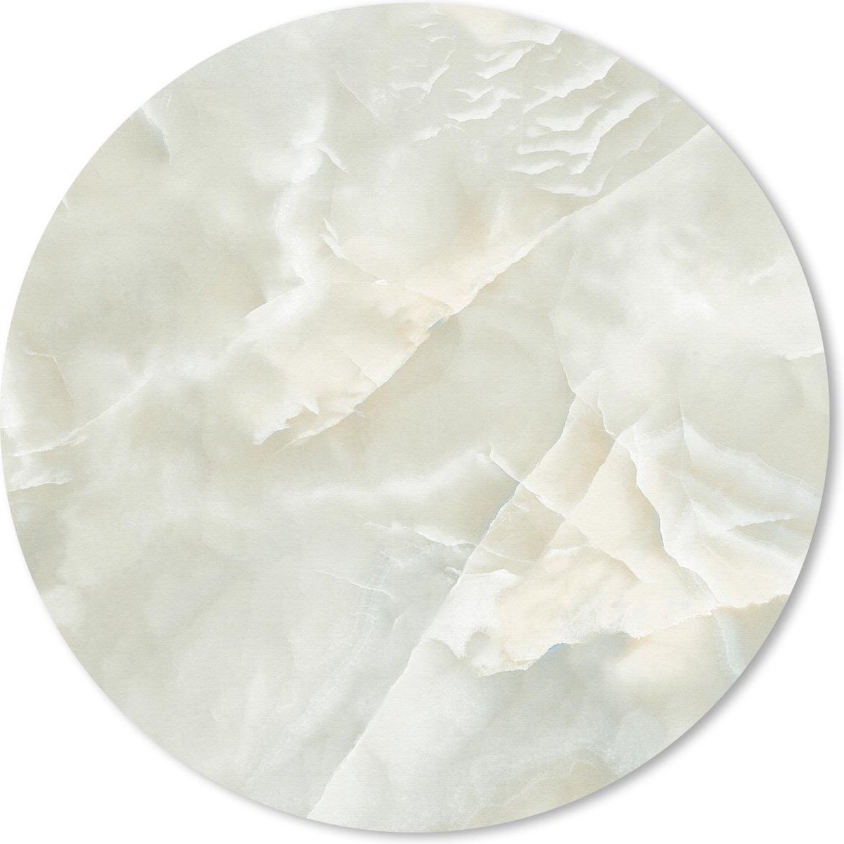 Muismat rond 50x50 cm - Mousepad Marmer - Wit - Chic - Ronde muismatten