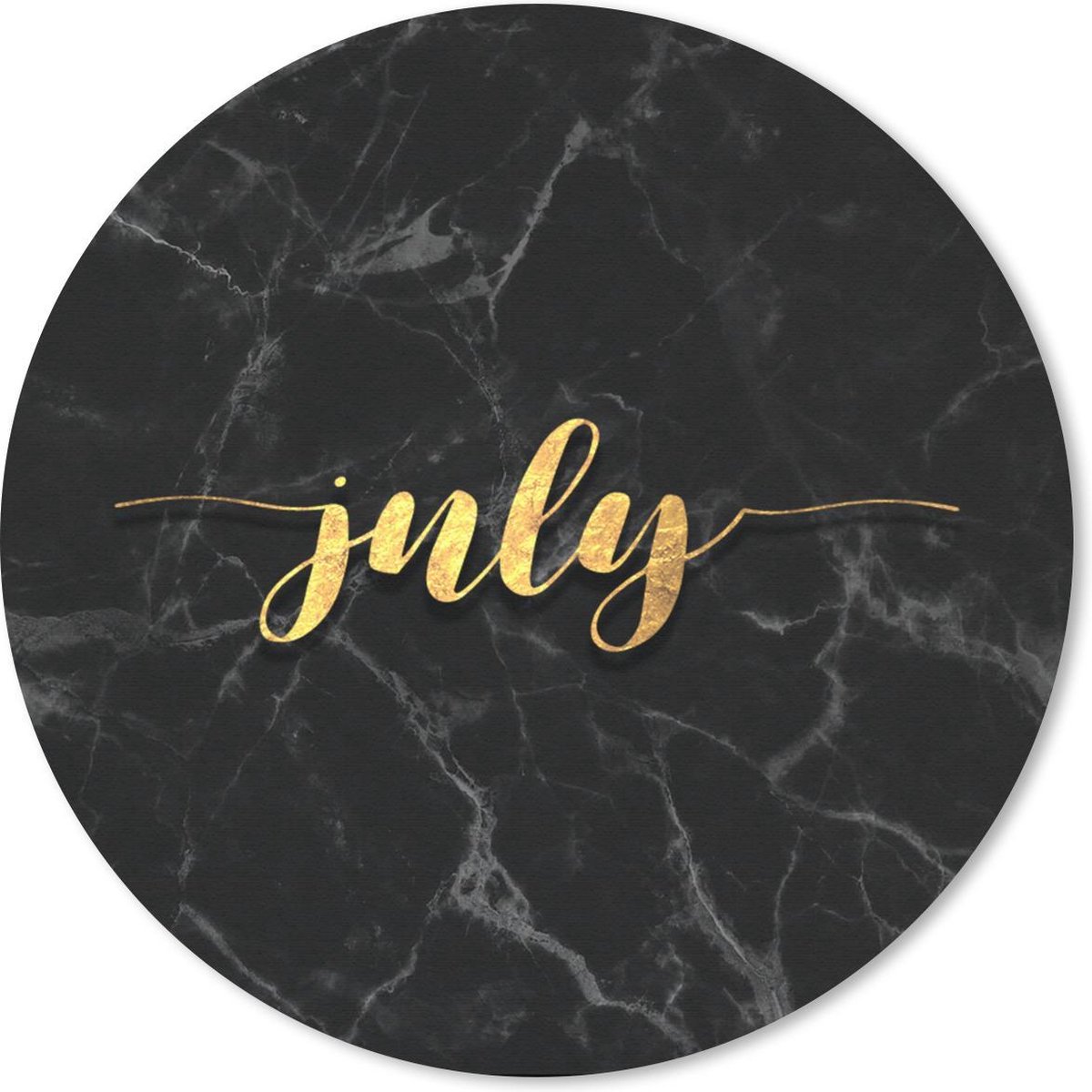 Muismat rond 40x40 cm - Mousepad Kalender - Juli - Goud - Marmer print - Ronde muismatten