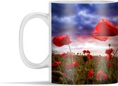 Mok - Klaproos - Bloemenveld - Rood - 350 ml - Beker