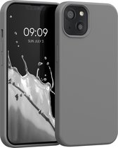 kwmobile telefoonhoesje voor Apple iPhone 13 - Hoesje met siliconen coating - Smartphone case in steengrijs