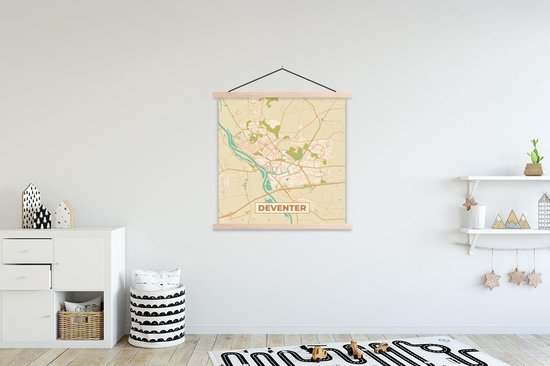 Affiche scolaire - Carte - Deventer - Vintage - 120x120 cm - Lattes vierges
