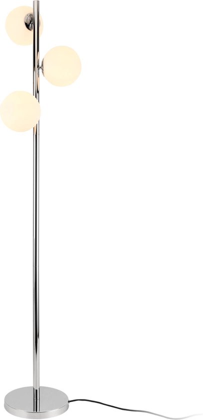Moderne Vloerlamp Gent chroom en wit