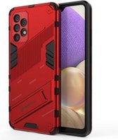 Voor Samsung Galaxy A32 4G Punk Armor 2 in 1 PC + TPU schokbestendig hoesje met onzichtbare houder (rood)