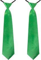 4x stuks limegroene carnaval verkleed stropdas 40 cm verkleedaccessoire voor dames/heren