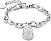 May Sparkle Daisy Dames Armband Staal - Zilverkleurig