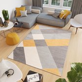 Tapiso Cosmo Vloerkleed Grijs Geel Modern Woonkamer Tapijten Maat- 120x170