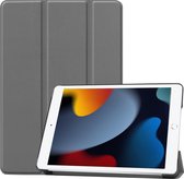 Case2go - Tablet hoes geschikt voor iPad 2021 - 10.2 Inch - Tri-Fold Book Case - Grijs