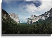 Walljar - Yosemite National Park Gebergte - Muurdecoratie - Canvas schilderij