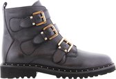 Tango | Bee 566-a black leather/studs straps gold - black sole/studs welt | Maat: 38